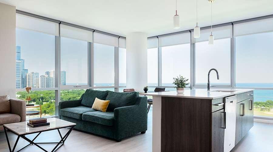 Sentral Michigan Avenue Aparthotel Chicago Kamer foto Interior of a typical apartment