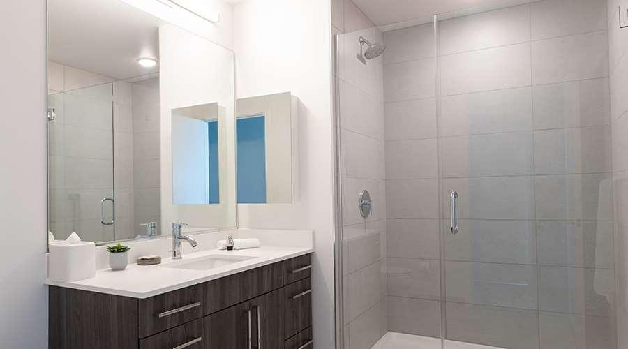 Sentral Michigan Avenue Aparthotel Chicago Buitenkant foto A shower with a sliding door