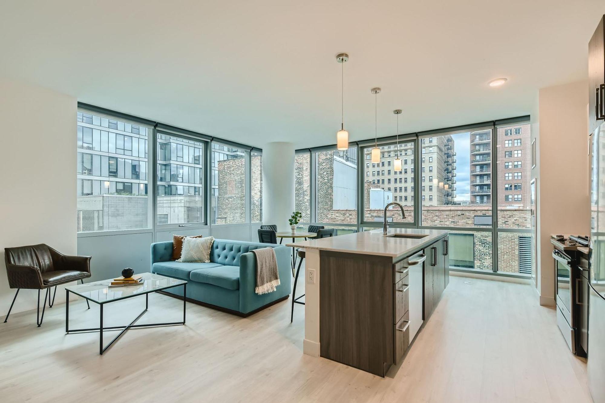 Sentral Michigan Avenue Aparthotel Chicago Kamer foto A model apartment
